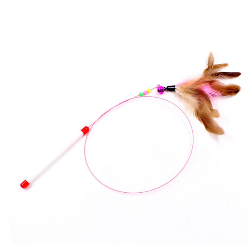 Interchangeable Cat Teaser Stick with Feather Head