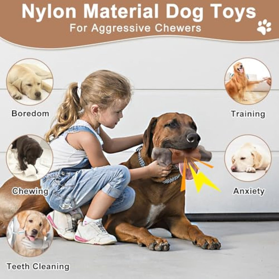 Indestructible Bacon-Flavored Chew Toy for Large Dogs