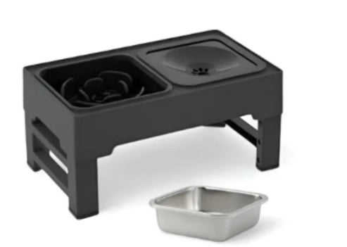 Adjustable Elevated Double Dog Bowls with Stand