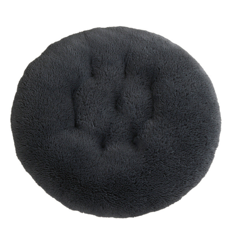 Round Plush Pet Bed for Dogs & Cats