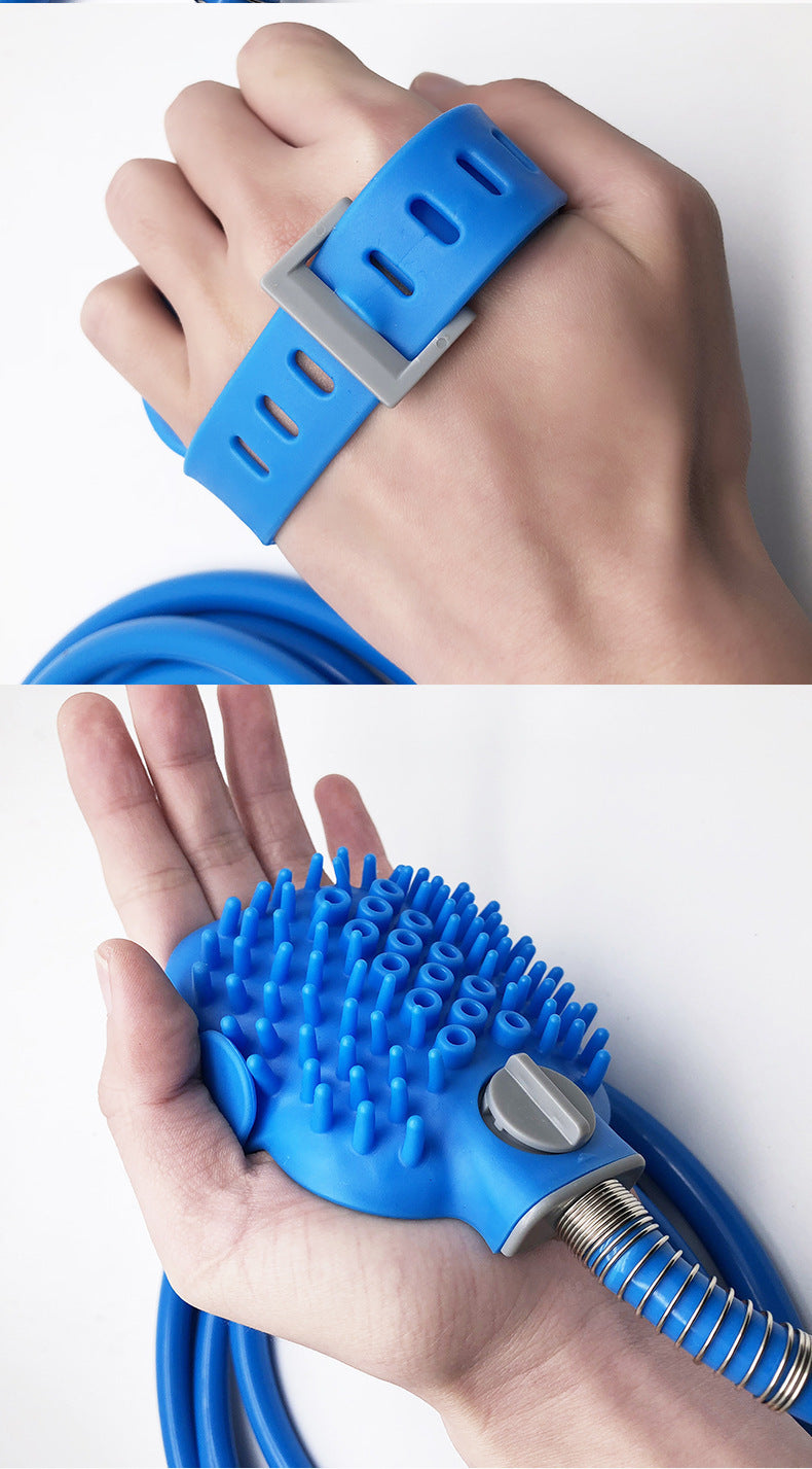 Silicone Pet Bathing Gloves with Shower Nozzle