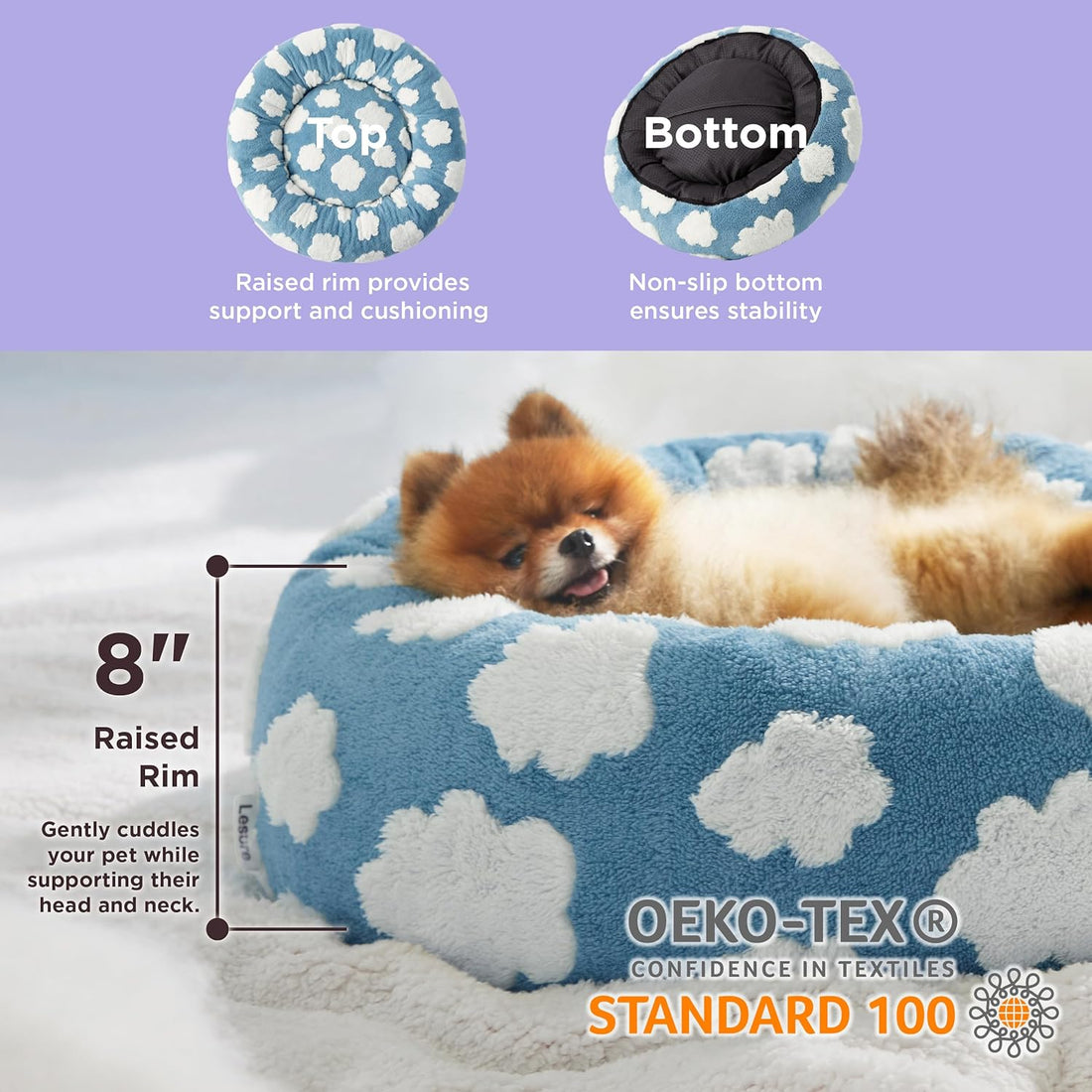 Round Donut Calming Bed for Cats & Small Dogs