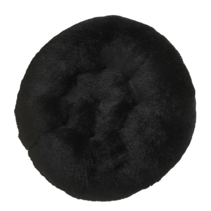 Round Plush Pet Bed for Dogs & Cats