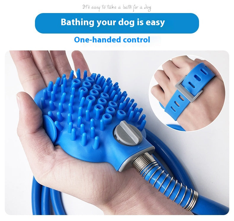 Silicone Pet Bathing Gloves with Shower Nozzle