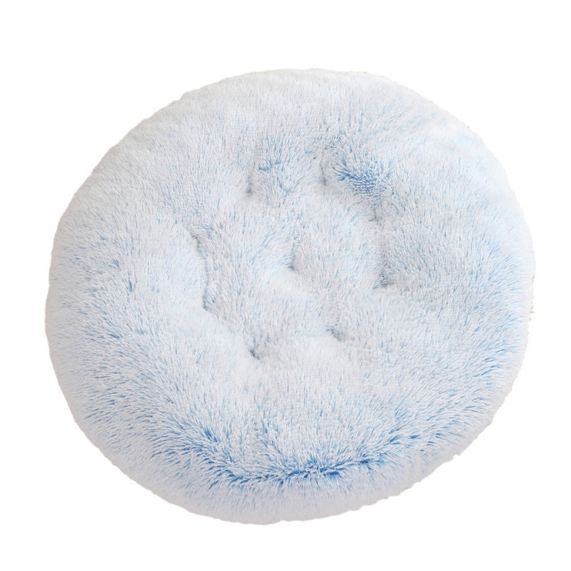 Round Plush Pet Bed for Dogs & Cats