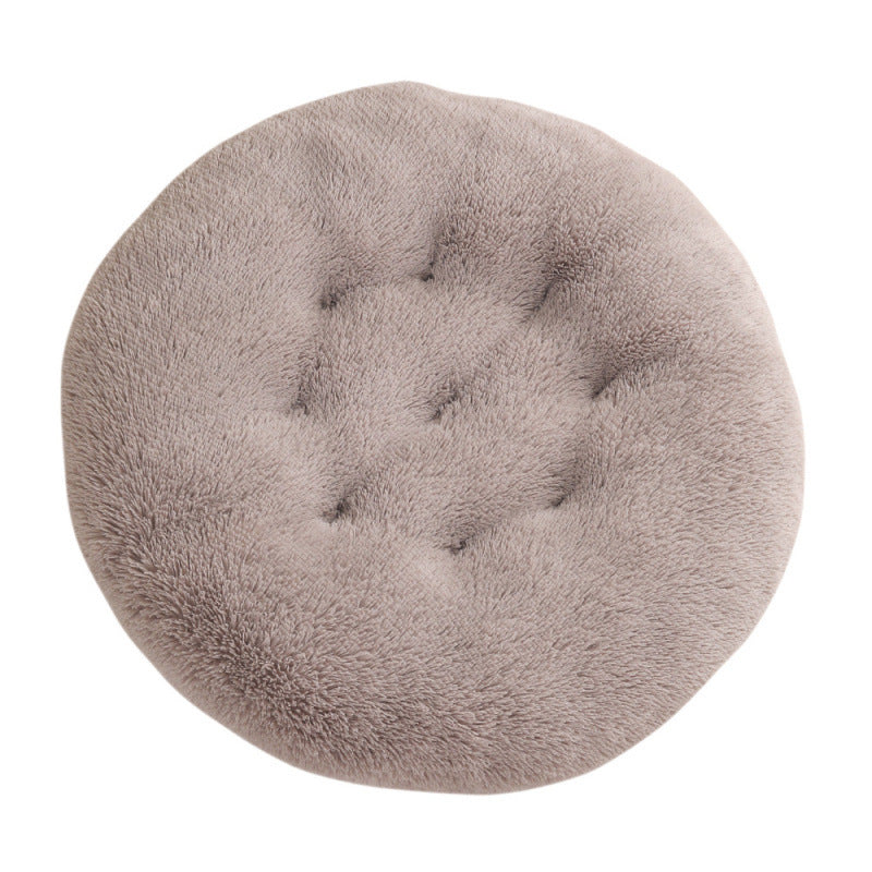 Round Plush Pet Bed for Dogs & Cats