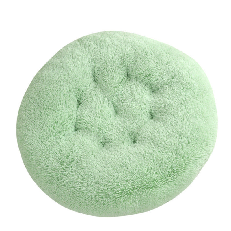Round Plush Pet Bed for Dogs & Cats