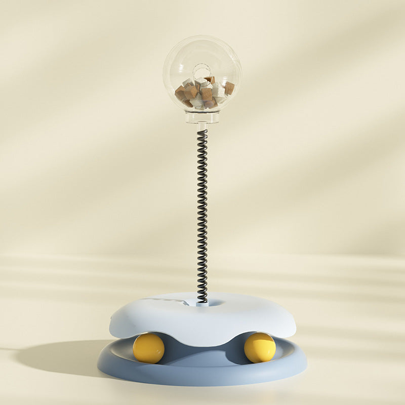 2-in-1 Cat Treat Dispensing Turntable Toy