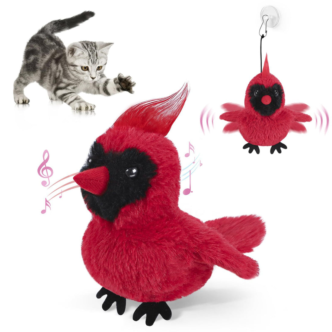 USB Rechargeable Flapping Bird Cat Plush Toy