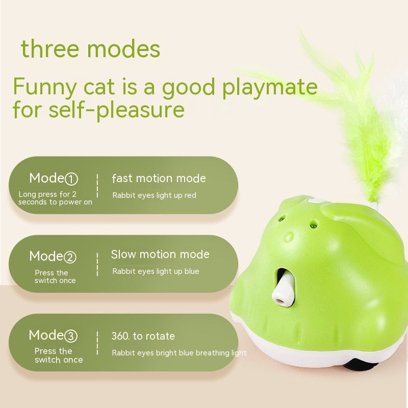 Feather & Laser Automatic Cat Teaser Toy