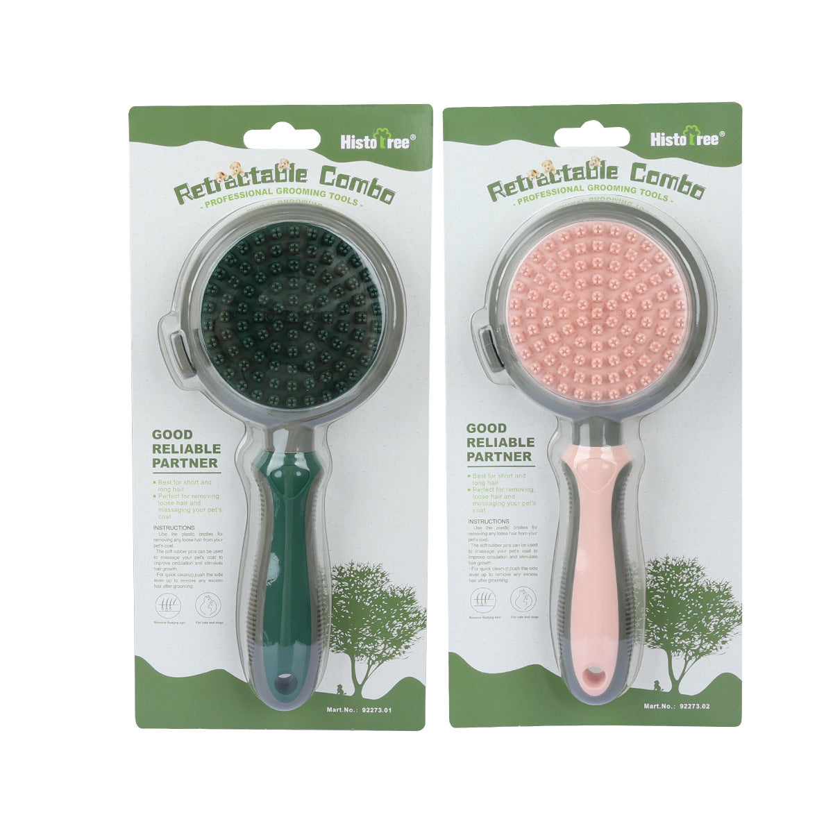 Double-Sided Pet Hair Removal Slicker Brush