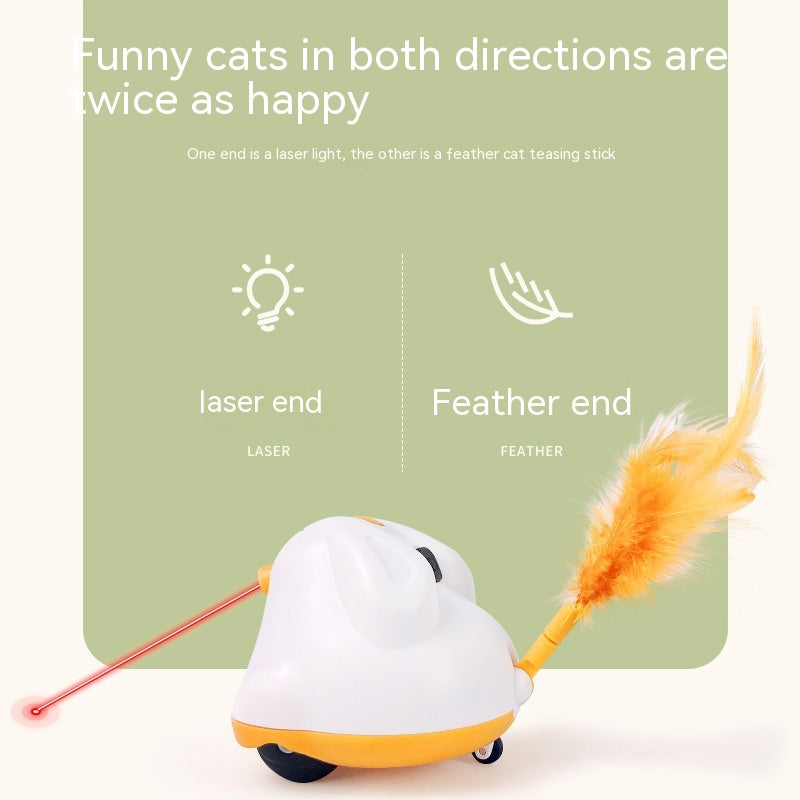 Feather & Laser Automatic Cat Teaser Toy
