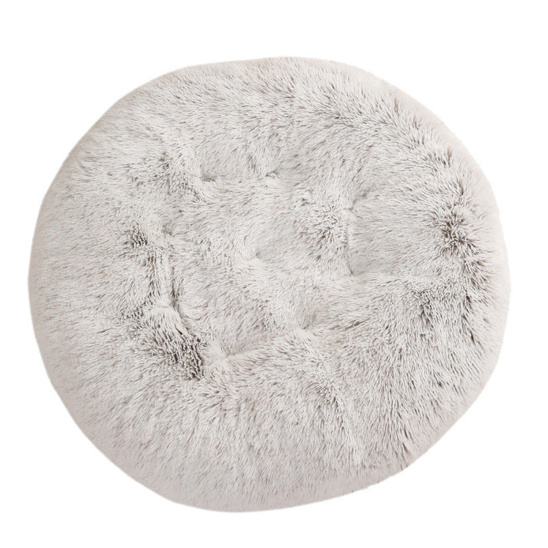 Round Plush Pet Bed for Dogs & Cats