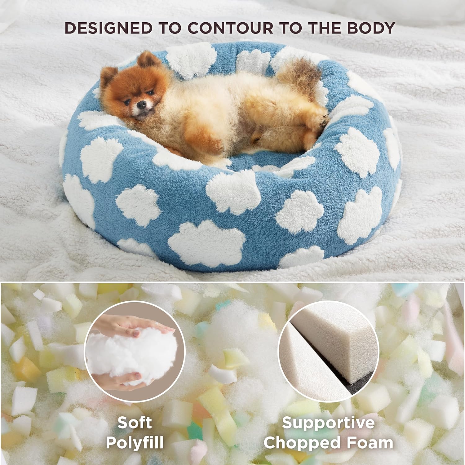 Round Donut Calming Bed for Cats & Small Dogs