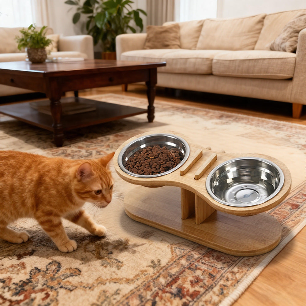 Adjustable Tilted Pet Feeding Stand with Bowl
