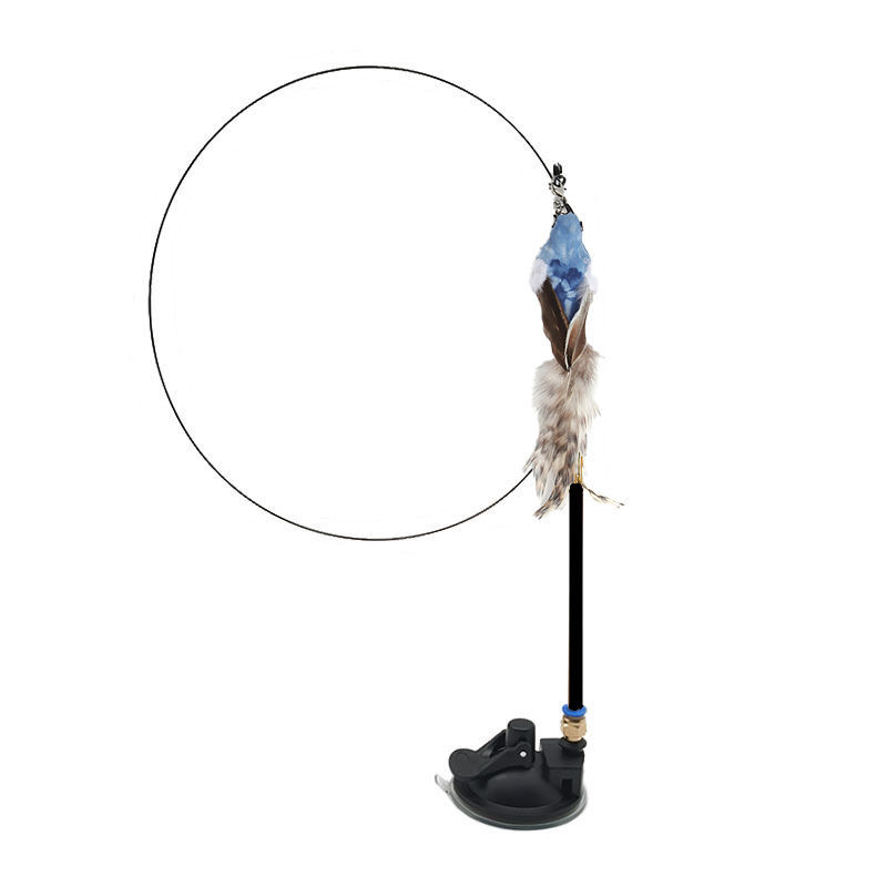 Interchangeable Cat Teaser Stick with Feather Head