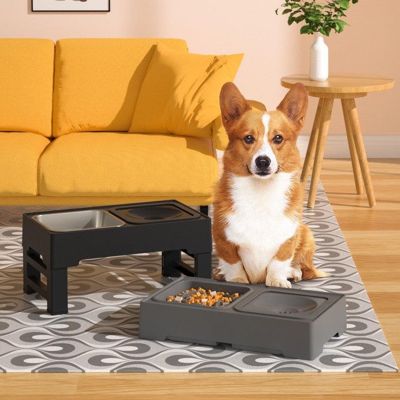 Adjustable Elevated Double Dog Bowls with Stand