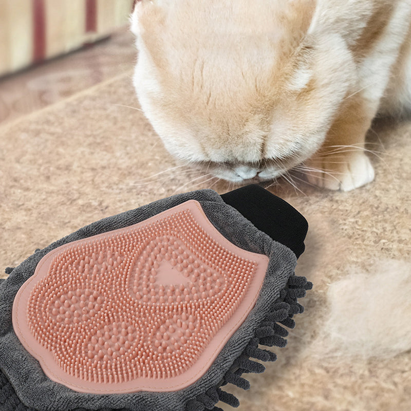 2-in-1 Pet Grooming & Bathing Brush Glove